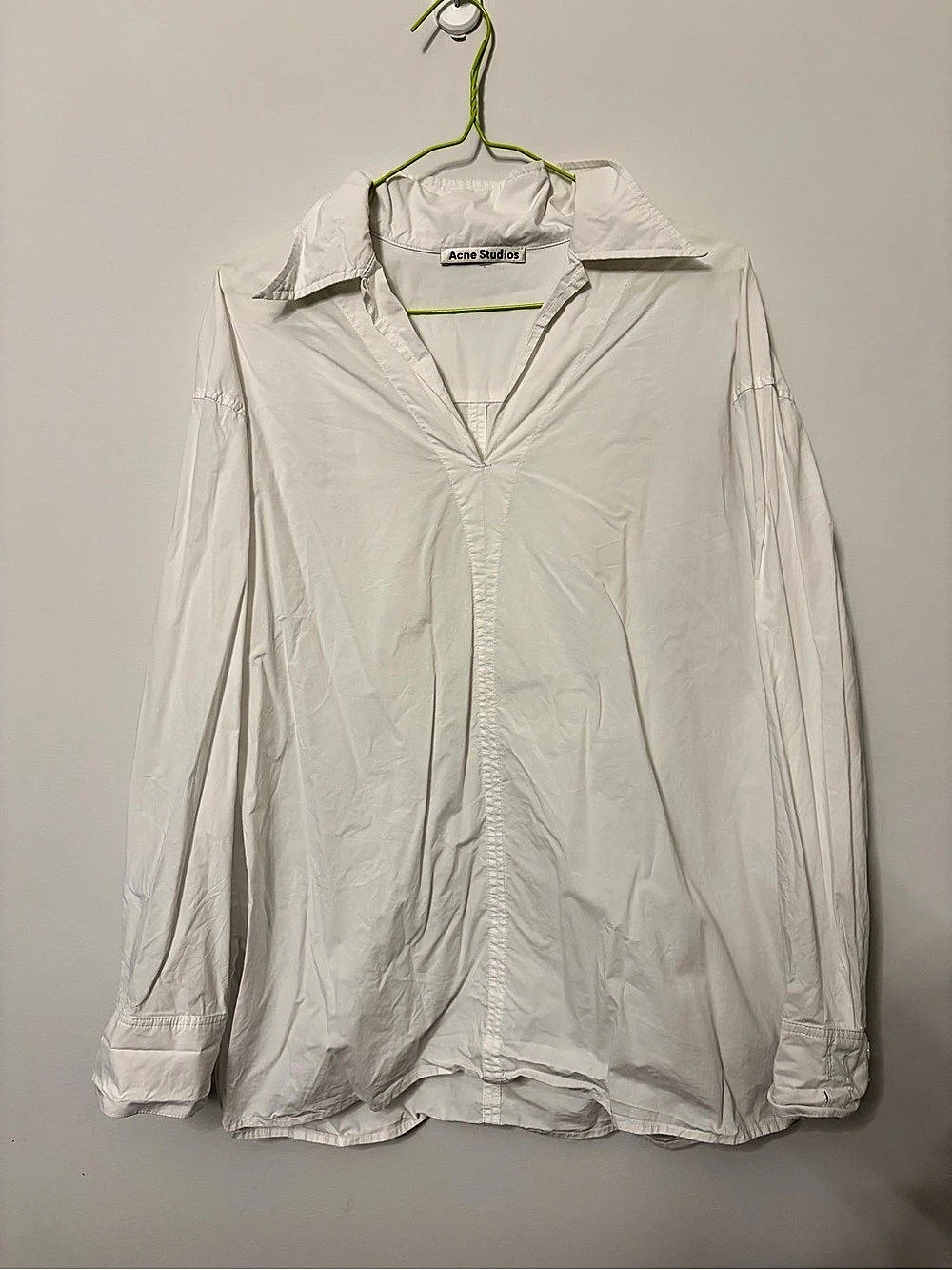 Acne Studios Peasant-Inspired Poplin Shirt White Size 36